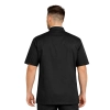 Bluza kucharska czarna na zatrzaski krótki rękaw lamówka biała roz.3XL